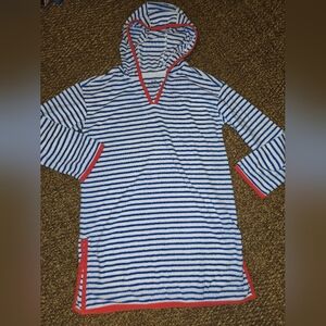 Vineyard Vines Striped Hoodie with Red Accents